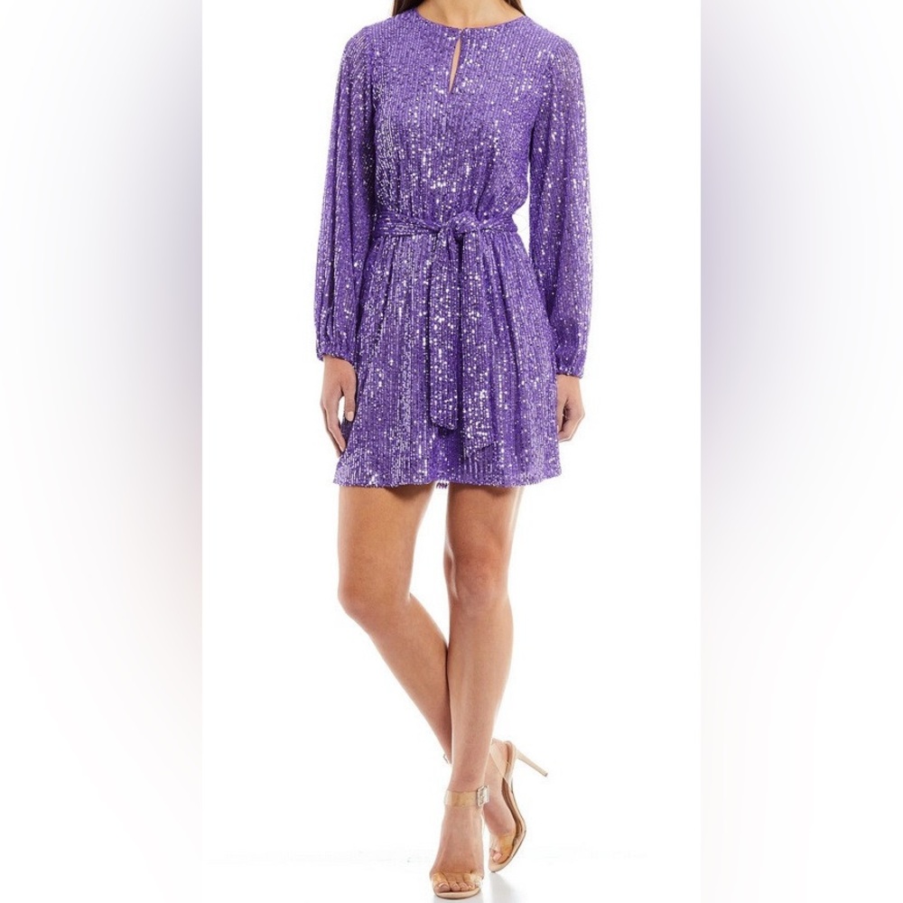 LDT Irma Sequined Purple Dress